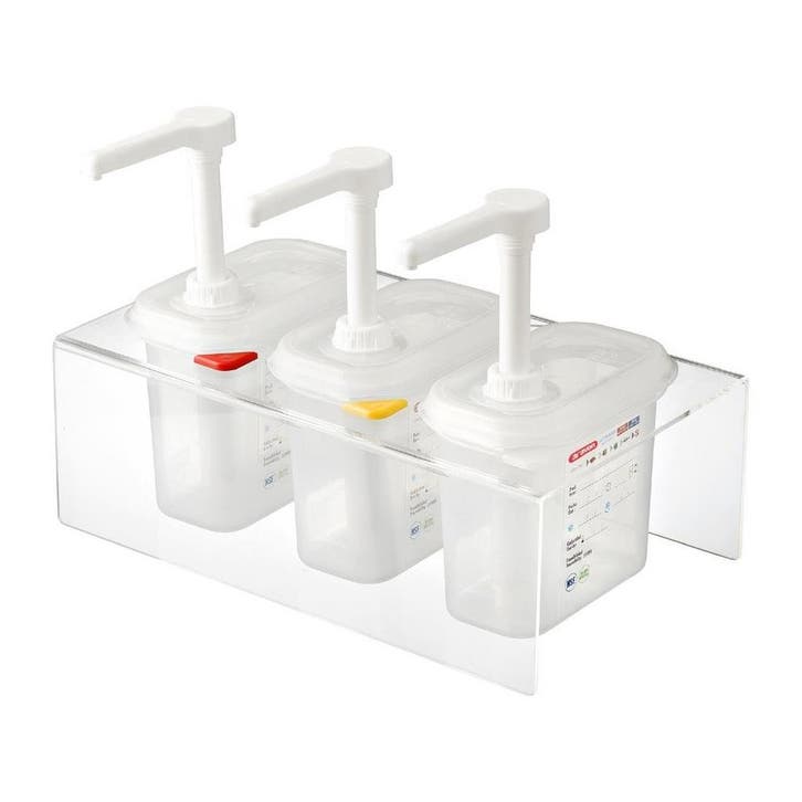 Araven sausdispensers GN 1/9 transparant 1,5L (3 stuks), Huis en Inrichting, Keuken | Bestek, Verzenden