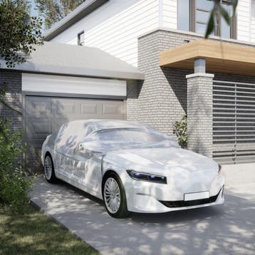 vidaXL Autohoes half met haken M zilverkleurig, Auto diversen, Auto-accessoires, Verzenden, Nieuw