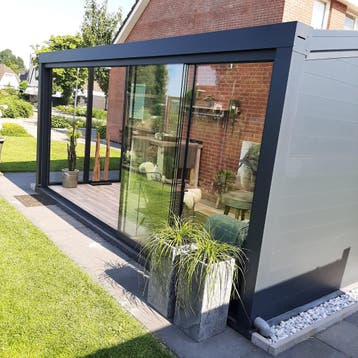 Goedkoopste Terrasoverkapping / Veranda / Glazen Schuifwand, Tuin en Terras, Overkappingen, Ophalen of Verzenden, Nieuw