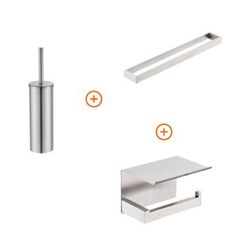 Toilet accessoires set Rvs exclusief met beugel, Verzenden, Nieuw