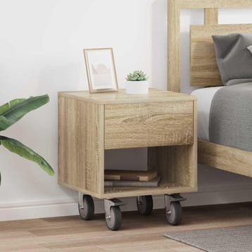 vidaXL Nachtkastje 2 st Sonoma Eiken 40,5 x 40 x 48 cm, Minder dan 45 cm, Verzenden, Nieuw, Minder dan 55 cm