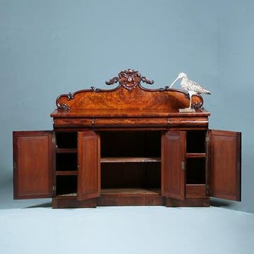 Breed dressoir of Sideboard met 4 deuren en 3 laden het kroo, Antiek en Kunst, Antiek | Meubels | Kasten, Ophalen of Verzenden