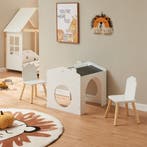 Kindertafelset Romso zitgroep met 2 stoelen wit zwart en nat, Verzenden, Nieuw