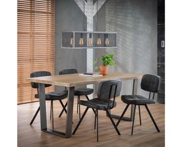 Eettafel Trapezium Mangohout 230x95 - Naturel, Huis en Inrichting, Ophalen of Verzenden, Nieuw