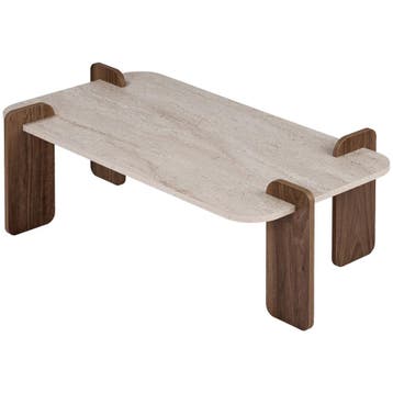 Evila Salontafel - Beige/Houtkleurig - Nieuw/Ongebruikt -, 50 tot 100 cm, 100 tot 150 cm, Nieuw, Scandinavisch