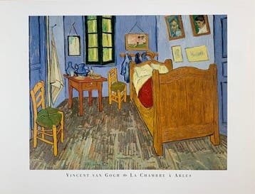 Vincent van Gogh - Sleeping room in Arles, 1889 - Artprint -, Antiek en Kunst