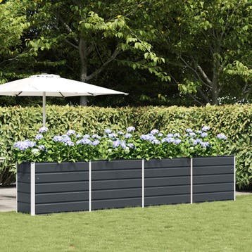 vidaXL Plantenbak Antraciet 385 x 50 x 75 cm Gegalvaniseerd, Verzenden, Minder dan 60 cm, Nieuw, Metaal
