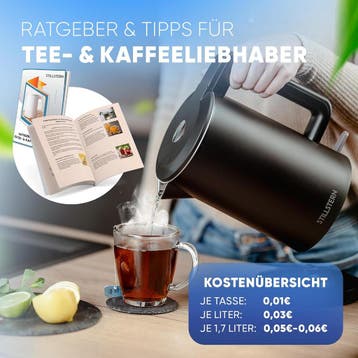 Waterkoker met temperatuurregeling - RVS - 1,7L - 2200W - Zw, Verzenden, Zo goed als nieuw