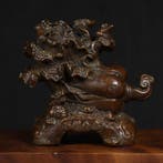 A rare antique brass ornament, Ruyi and Auspicious Cabbage,