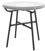 Bistrotafel rond 50 cm met glazen blad en rotan afwerking, Huis en Inrichting, Tafels | Bijzettafels, Verzenden, Nieuw