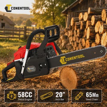 CONENTOOL 58CC Benzine Kettingzaag 20 Inch met 65Mn Staalket, Verzenden, Nieuw