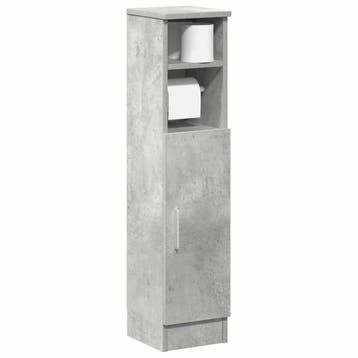 vidaXL Badkamerkast met rolhouder 20,5x22x90 cm betongrijs, Verzenden, Nieuw, (Half)hoge kast