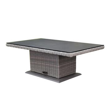 Miami–Florida lounge-diningtafel 140x85xH47-71 cm in hoogte, Ophalen of Verzenden, Nieuw, Wicker