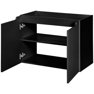 Wastafelonderkast met wastafelblad Newport 80x60x40 cm zwart, Verzenden, Nieuw
