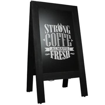 Krijtstoepbord Steigerhout Zwart 75x135 cm, Nieuw in verpakking