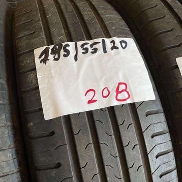 2 x Continental EcoContact 5 195-55-20 Zomerbanden 5,5mm, Gebruikt, Ophalen of Verzenden, Band(en), Personenwagen