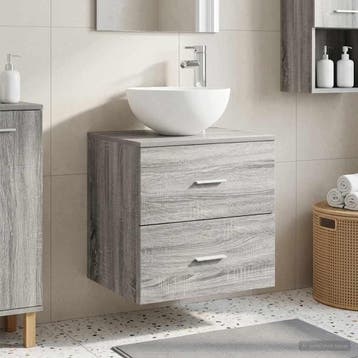 vidaXL Wandgemonteerde Wastafel Vanity Grijs Sonoma 49,5 x, Verzenden, Nieuw