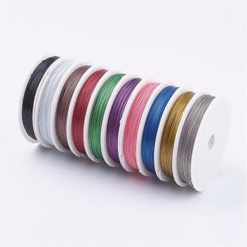 10 rollen mix RVS Rijgdraad met nylon coating 100 meter p..., Hobby en Vrije tijd, Ophalen of Verzenden, Nieuw, Kraal
