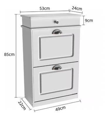 Schoenenkast met 2 Kleppen – Compact Wit Schoenenrek Hal, Verzenden, Nieuw