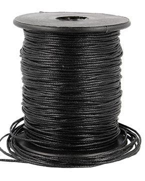 Waxkoord Rol (70 m) Zwart 1 mm, Nieuw
