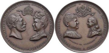 Bronze-medaille 1891 Brandenburg-Preussen Pruisen Wilhelm..., Verzenden