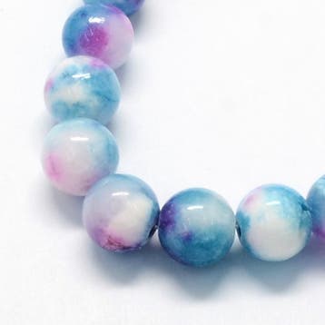 10 x Edelsteen kralen geverfde witte Jade, Deep Sky Blue,..., Ophalen of Verzenden, Nieuw, Kraal