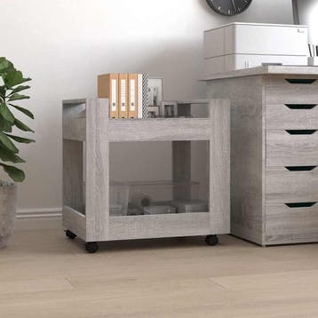 vidaXL Bureaukastje 60x45x60 cm bewerkt hout grijs sonoma, Huis en Inrichting, Kasten | Ladekasten, Verzenden, Nieuw