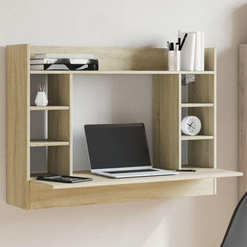 vidaXL Wandbureau 105x48x75 cm bewerkt hout sonoma, Verzenden, Nieuw