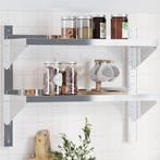 vidaXL Wandschap 2-laags 75x23,5x60 cm roestvrijstaal, Verzenden, Nieuw