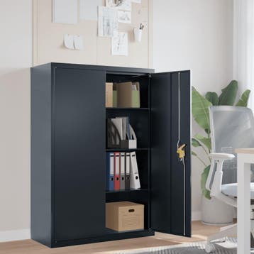 vidaXL Archiefkast 90x40x140 cm staal antracietkleurig, Verzenden, Nieuw