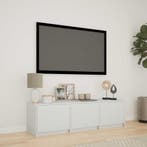 vidaXL TV-kast met LED Wit 140 x 34 x 40 cm Bewerkt hout, Minder dan 50 cm, Verzenden, Nieuw, Minder dan 100 cm