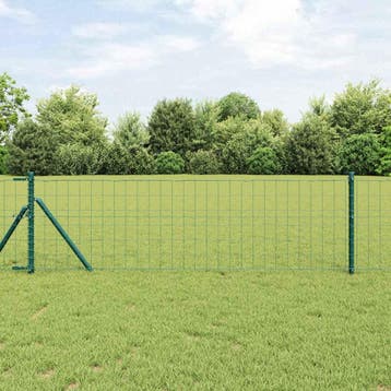 vidaXL Euro-hek met grondbevestiging 25 x 0,8 m PVC-Coated, Verzenden, Nieuw, IJzer