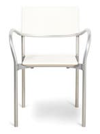 Segis Breeze kantinestoel, 4-poots, wit-aluminium, Huis en Inrichting, Stoelen, Ophalen of Verzenden, Gebruikt, Wit