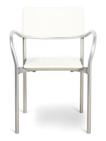 Segis Breeze kantinestoel, 4-poots, wit-aluminium, Ophalen of Verzenden, Gebruikt, Wit