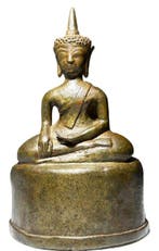Early Thai Bronze Buddha – Ayutthaya Style – Hand-Cast,