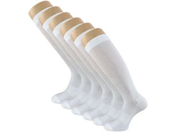 6 paar Compressie Kniekousen - SQOTTON® - Wit, Kleding | Heren, Sokken en Kousen, Verzenden, Nieuw