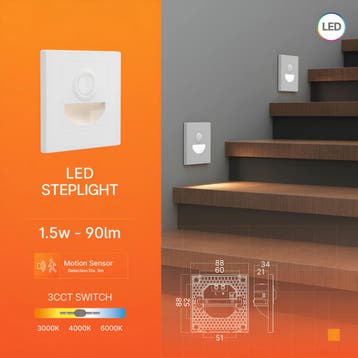 LED Trapspot met Bewegingssensor - Brinton Lumostep - Inbouw, Ophalen of Verzenden, Nieuw, Overige fittingen, Plafondspot of Wandspot