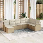 vidaXL Tuin Sofa Set 8 pcs Beige poly rattan, Verzenden, Nieuw, Rotan