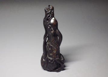 Kirin (Qilin) mythisch wezen netsuke - Ebbenhout, botten