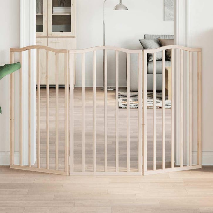 vidaXL Hondenhek inklapbaar 3 panelen 150 cm populierenhout, Dieren en Toebehoren, Honden-accessoires, Nieuw, Verzenden