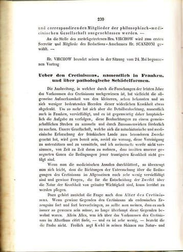 Rudolf Virchow - Ueber den Cretinismus in Franken - 1852