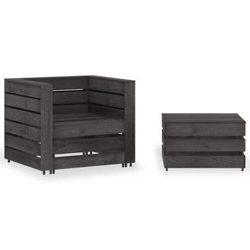 vidaXL 2-delige Loungeset pallet geïmpregneerd grenenhout, Verzenden, Nieuw, Loungeset