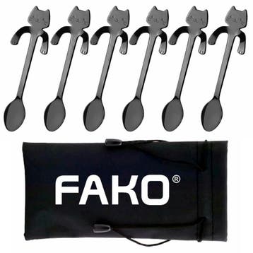 Fako Bijoux - 6x Theelepel / Koffielepel Hangende Kat -, Verzenden, Nieuw