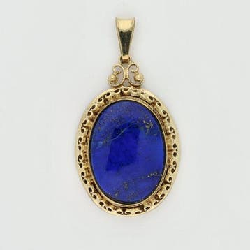 Hanger - 14 karaat Geel goud - Lapis Lazuli