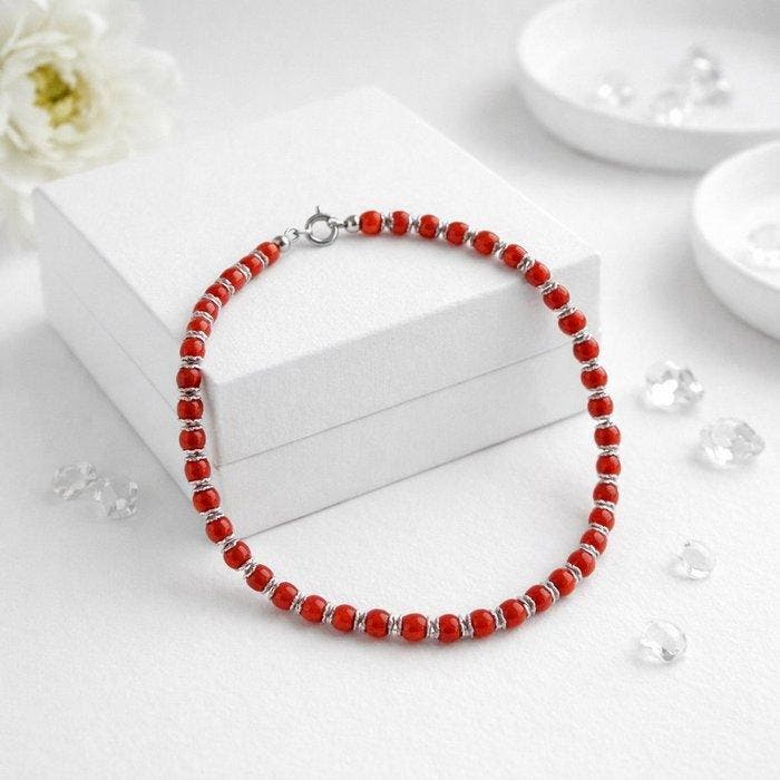 Koraal - Zilver - Armband, Verzamelen, Mineralen en Fossielen
