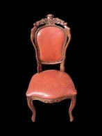 Stoel (6) - Hout, Leder, Messing