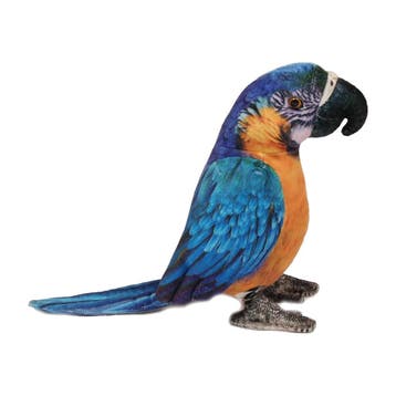 Papegaai knuffel - zachte pluche - blauw/geel - 20 cm, Verzenden, Nieuw