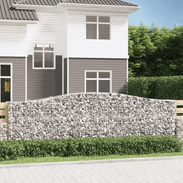 vidaXL Schanskorven 2 st gewelfd 400x50x120/140 cm ijzer, 100 cm of meer, Verzenden, Nieuw, Metaal