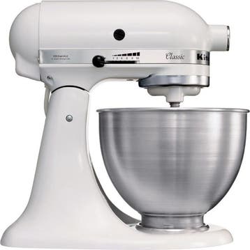 Kitchenaid 5K45SSEWH Keukenmachine K45  - 4.3 L mengkom -, Ophalen of Verzenden, Zo goed als nieuw