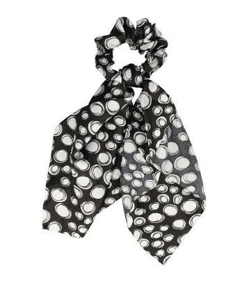 Haarelastiek Scrunchie – Cirkelprint – 25cm Linten –, Nieuw